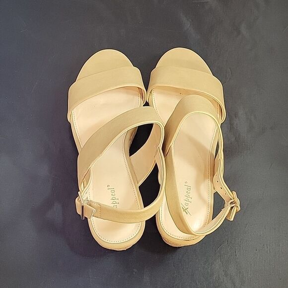 X-APPEAL 2-STRAP ADJUSTABLE BUCKLE ANKLE STRAP OPEN TOE WOMEN"S WEDGE SANDAL - Picture 6 of 13